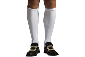 MCJC White Knee High Socks Halloween Colonial Costume Dress Socks Stockings for Adults