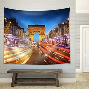 Arc de Triomphe in Paris - Fabric Tapestry, Home Decor - 51x60 inches