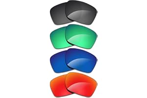 Alphax 4 Pair Polarized Replacement Lenses for Spy Optic Logan Sunglasses- Black+Green+Red+Deep Water