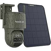 REOLINK 4K Dual Lens 4G LTE Cellular Security Camera, SIM Card Included, Wireless Auto Tracking Trail Camera, 6X Hybrid Zoom, No-Glow IR, Waterproof for Wildlife, TrackMix LTE Trail + Solar Panel 2