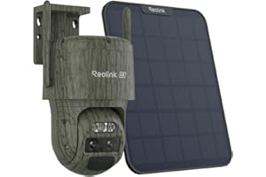 REOLINK 4K Dual Lens 4G LTE Cellular Security Camera, SIM Card Included, Wireless Auto Tracking Trail Camera, 6X Hybrid Zoom, No-Glow IR, Waterproof for Wildlife, TrackMix LTE Trail + Solar Panel 2