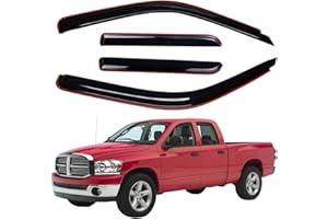 Lightronic WV194623 in-Channel Side Window Visor Deflector Rain Guard, Dark Smoke, 4-Pieces Set, Fits 2002-2008 Dodge Ram 1500, 2003-2009 Dodge Ram 2500 & 3500 with Quad Cab