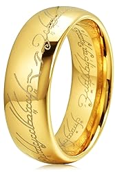 THREE KEYS JEWELRY 8mm Tungsten Wedding Ring 18K