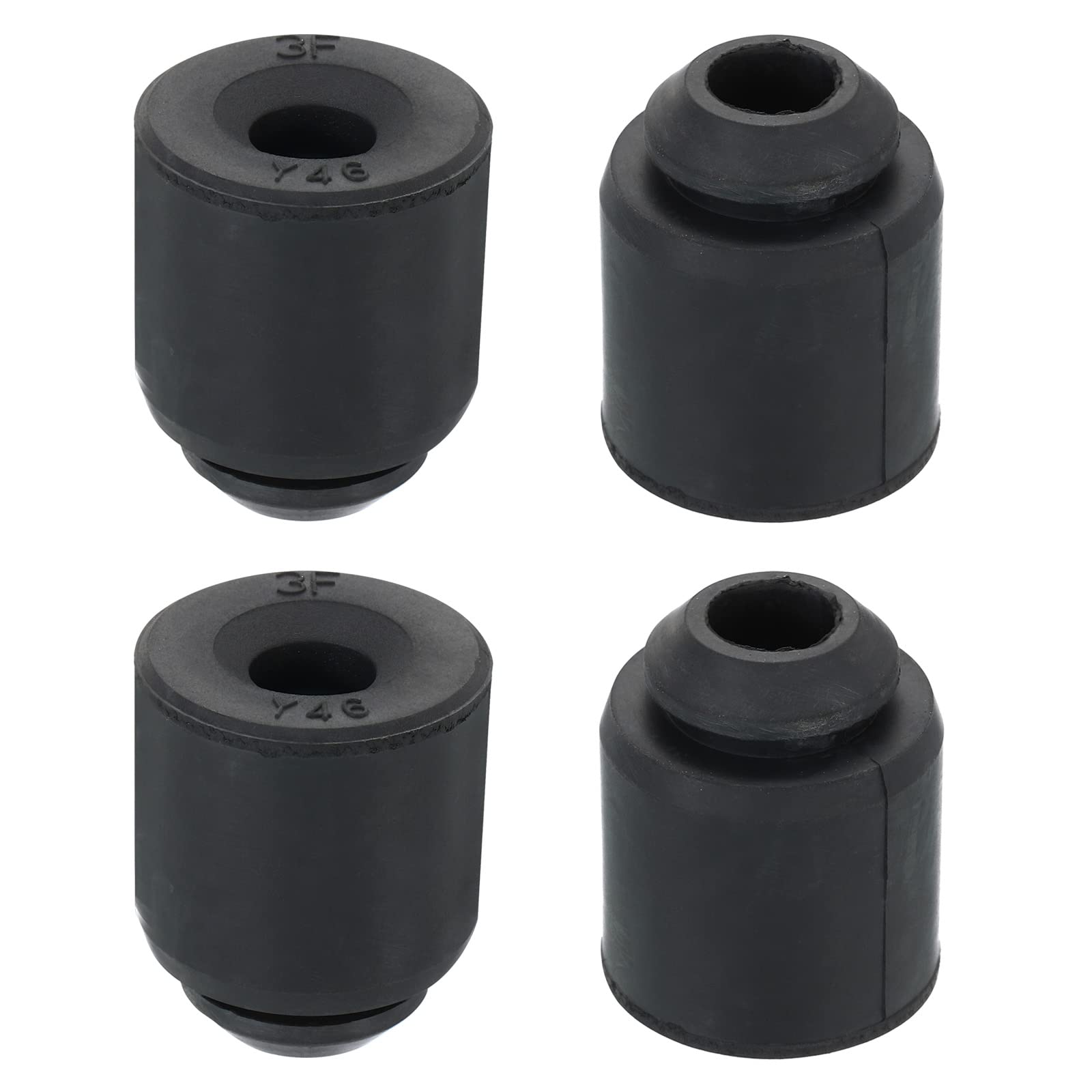 PATIKIL 1.2"x1.5" Refrigeration Compressor Rubber Mounting Feet, 4 Pack Foot Mount Anti Vibration Pad Replacement for Air Conditioner Refrigerator Electric Motor, Black