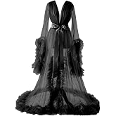Daily Life Mall Women's Maternity Robe for Photoshoot Illusion Wedding Scarf Party Nightgown bridal robe for women
