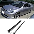 MagicDrift Side Skirts Extension Rocker Panels, Compatible with 2001-2005 Honda Civic Coupe & Sedan, RS Style Flexible Polyurethane(PU), Side Splitter Spoiler Lip, Unpainted Black