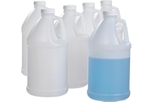 HE HUDSON EXCHANGE Hudson Exchange 1/2 Gallon Round Plastic Jug with Cap, HDPE, Natural, 6 Pack
