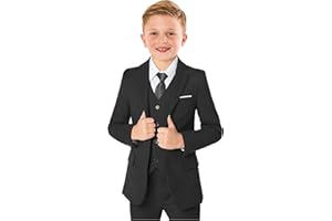 KEYWANTS Boys’ Formal Suit 5 Piece Set, Toddler Tuxedos for Wedding, Suits for Teens Boy Dress School Clothes