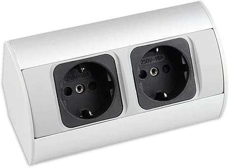 Steckdose Fur Kuche Und Buro Hochwertige Ecksteckdose Aus Aluminium Ideal Fur Arbeitsplatte Tischsteckdose Oder Unterbausteckdose Mit 2 Fach Steckdosenelement Kuchensteckdose 2x Schuko Amazon De Baumarkt
