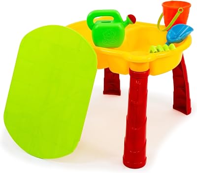 KandyToys Sand and Water Table with Lid and Accessories 50x43x37cm