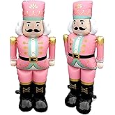 2Pcs 48x25in Christmas Standing Balloon, Pink Nutcracker Design, Large Foil Christmas Balloons Decorations, Holiday Xmas Balloons for Indoor Outdoor Winter