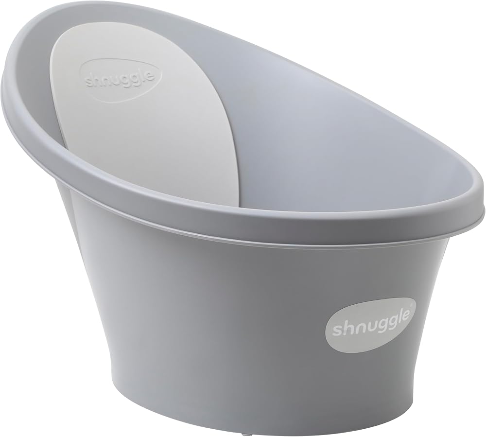 Shnuggle Baby Bath with Bum Bump Support and Foam Backrest Grey
