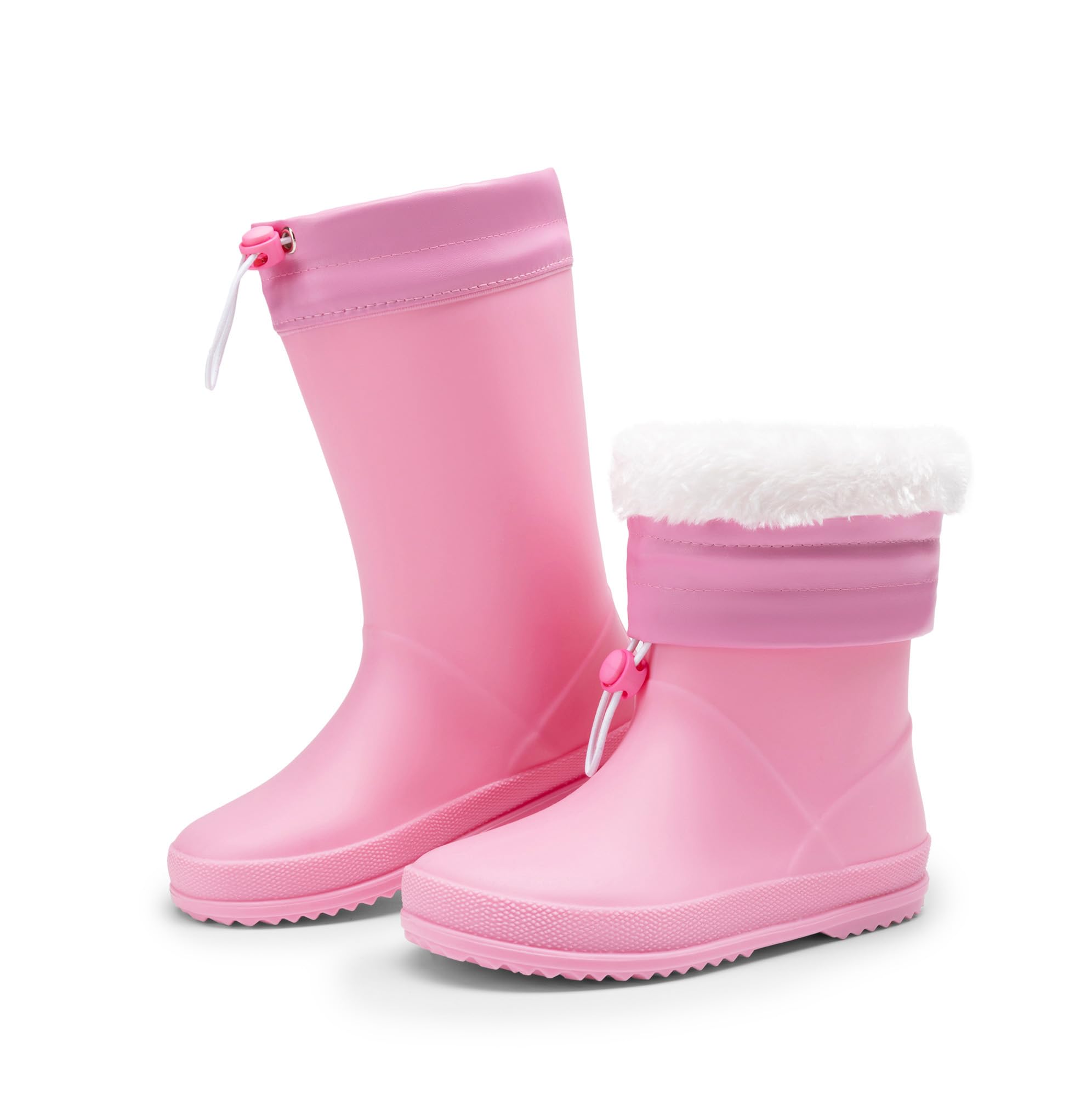 DREAM PAIRS Kids Rain Boots Boys Girls Lightweight Boots Waterproof Easy-on Outdoor Playing Rain Boot Unisex-Child,Size 7 Toddler,All Pink,SDRB2401K Image