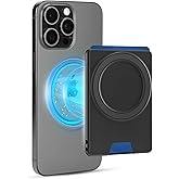 PROfezzion Magnetic Wallet with Double Magnets, Plastic Mag Safe Card Holder Slim Magnetic Phone Wallet Compatible with iPhone 17 16 15 14 13 12 Series & Mag Safe Case, Fit 2 Cards, Anti-Drop, Black