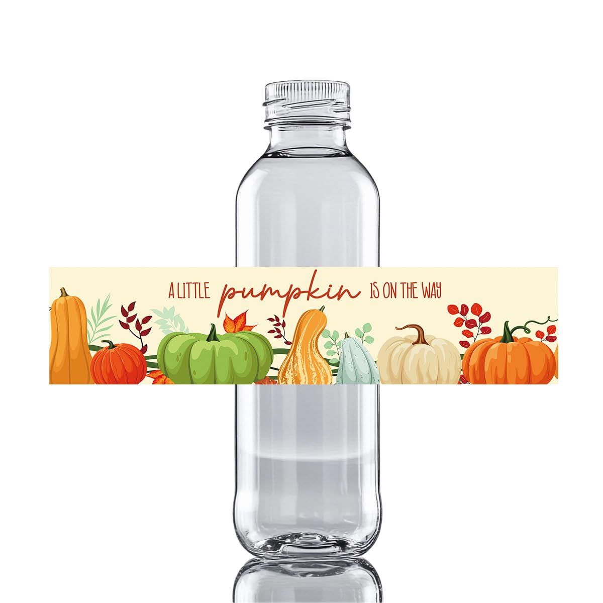 Photo 1 of 100 Pcs Fall Little Pumpkin Baby Shower Water Bottle Labels, A Little Pumpkin is on the Way Baby Shower Decorations for Gender Reveal Birthday Party Drink Stations A 03