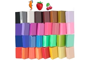 Super Valuable 32 Colors Small Block Polymer Clay Set Oven Bake Clay, Tomorotec Non-Toxic Molding DIY Baking for Kids, Artists (Softer)