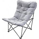 WTVIDAS Oversized Padded Camping Chair with High Back Heavy Duty Folding Comfy Chair Butterfly Chair for Adults Lawn Patio Outdoor