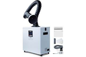 KNOKOO Moveable Laser Fume Extractor FES200L, 330m³/h 200W Strong Suction 3-Stage Filtering Fume Extractors for M1, S1, P1 Laser Engraving Smoke Purifier and Filtering Odor (FES200L-1)