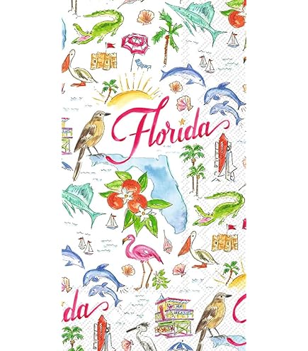 Boston International Rosanne Beck State Collection Papierservietten – 16 Stück, 3-lagig, Maine-Design