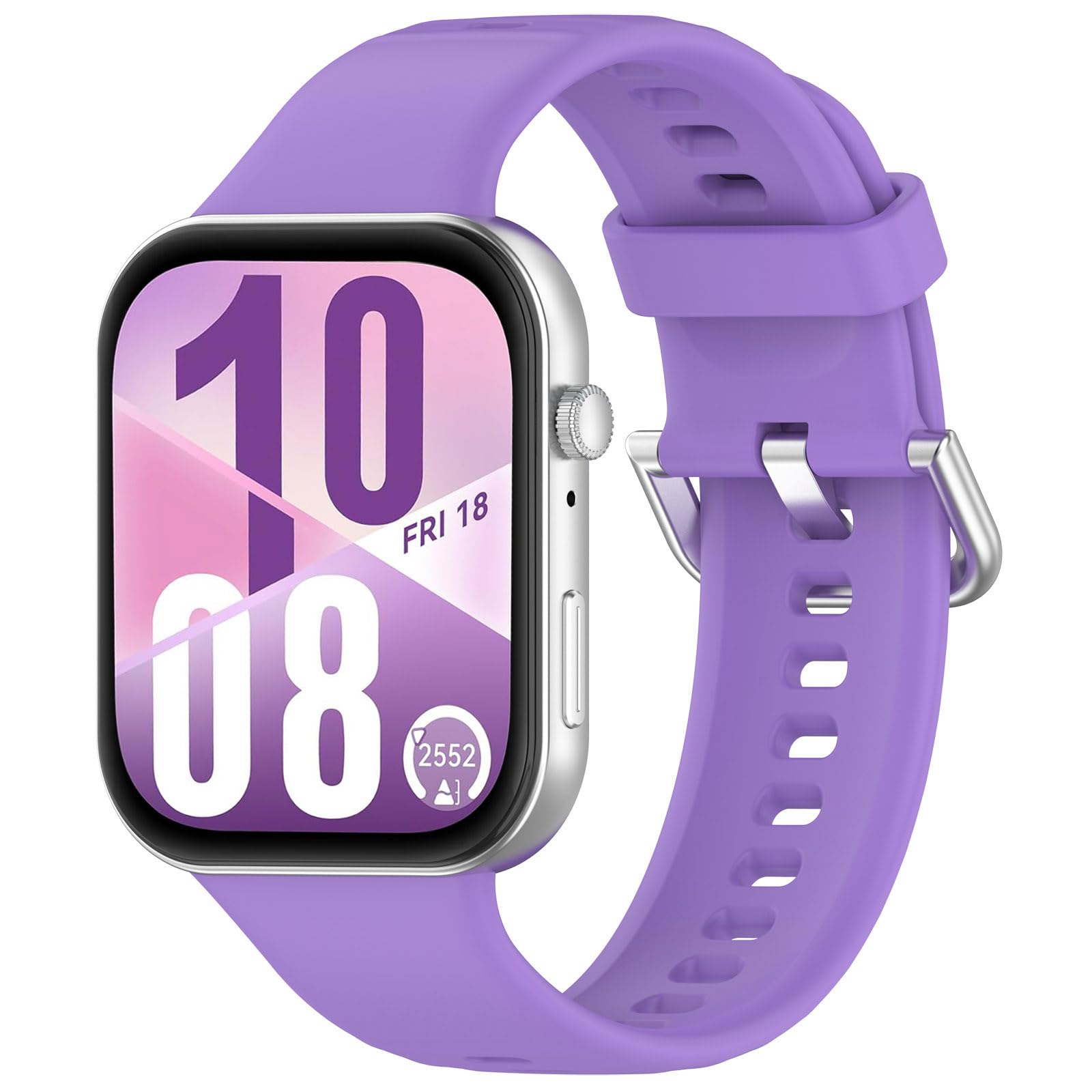 Wownadu Straps Compatible for Huawei Watch Fit 4/4 Pro / 3 Strap Lilac Silicone Adjustable Classic Wristbands for Men Women Replacement Watchbands (Strap Only)
