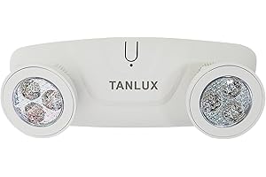 TANLUX LED Emergency Lights with Battery Backup, Two Head Adjustable Commercial Lights, UL Listed, AC 120/277V, Hardwired for