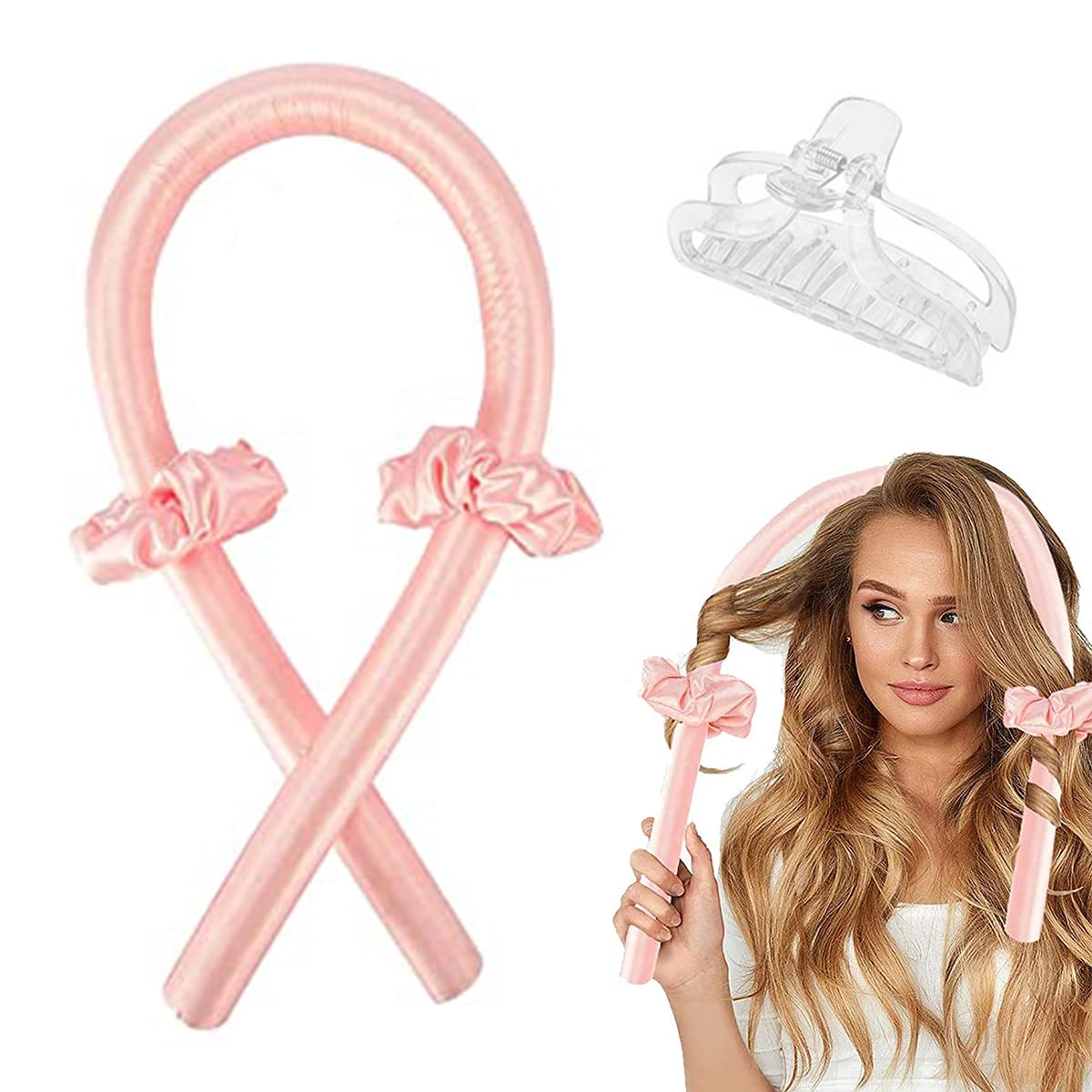 Satin Heatless Curling Rod Headband - Heatless Curlers Set for Heatless Curls | Heatless Hair Curler for Voluminous Hair | Hair Curlers No Heat | Heatless Hair Curlers Set