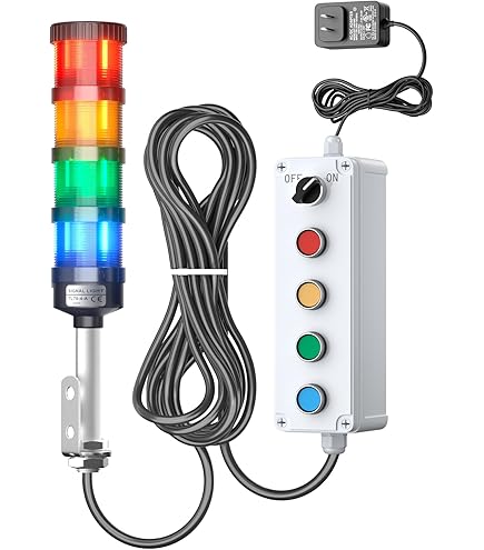 LED Andon LD-5223-100 Tower Light - 24VDC Red/Yellow/Green Stack Light For Factory & Warehouse Visual Signaling