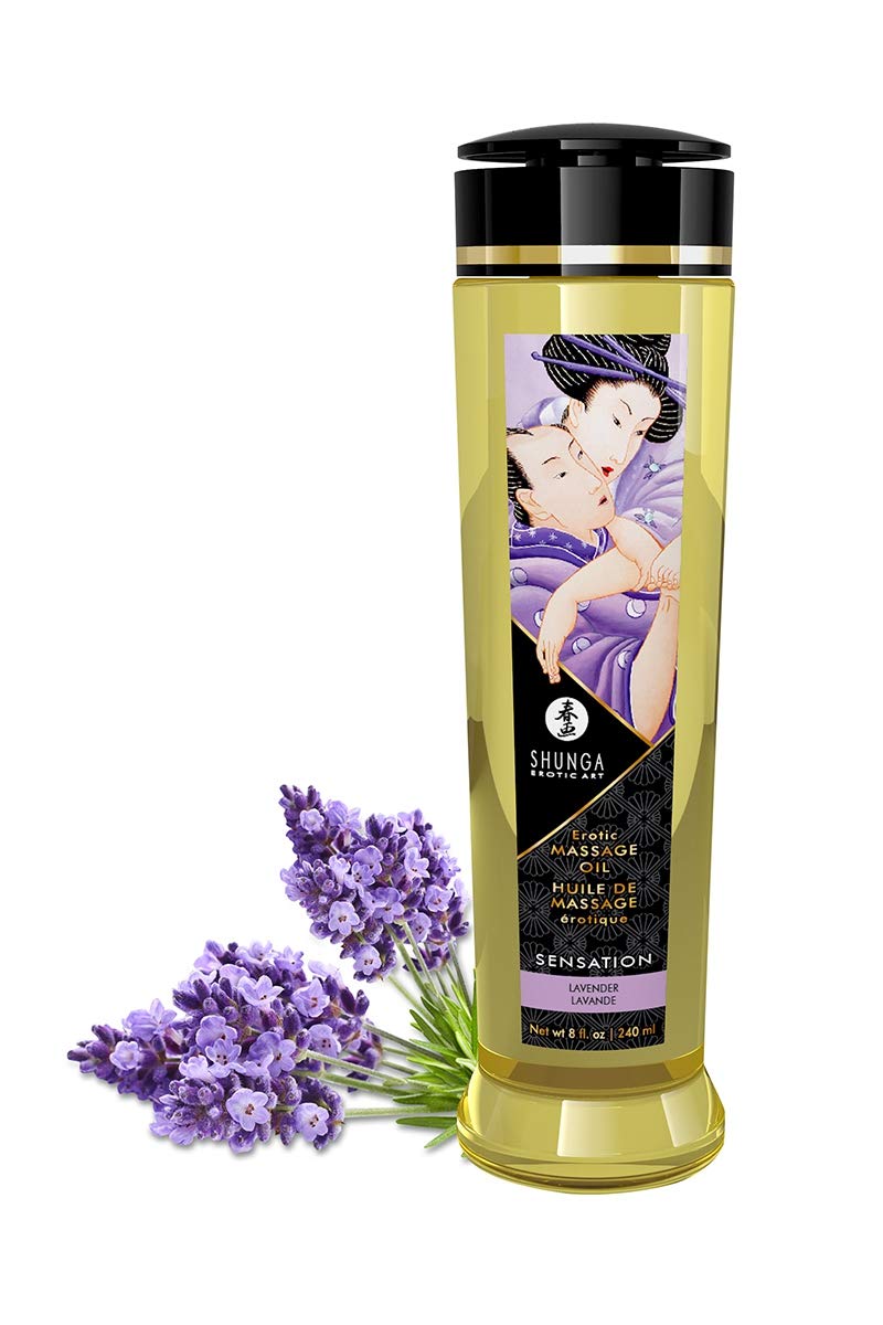 Shunga Massage Oil-E22947 Massage Oil Lavender One Size