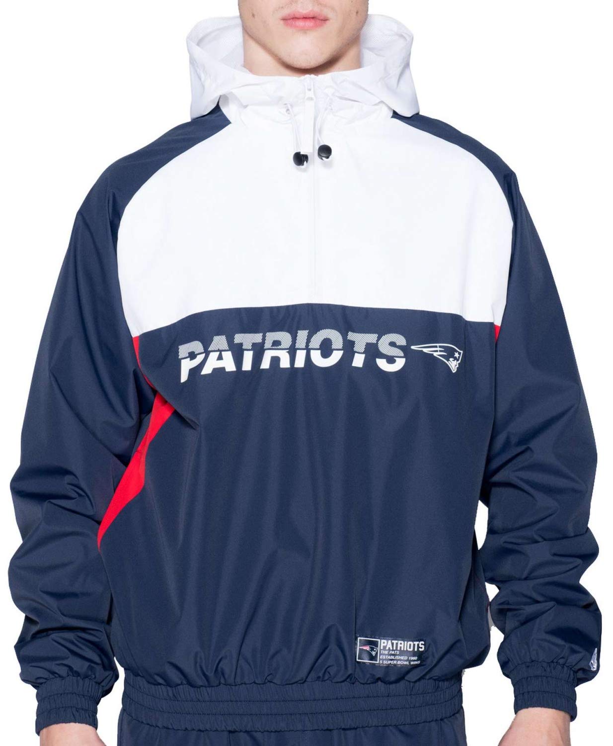 New Era Colour Block Windbreaker Men's New England Patriots White Blue