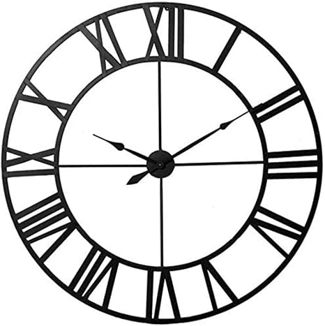 Amazon Co Jp 素朴な大規模な装飾的な壁時計ローマ数字コンテンポラリー アートカントリーホーム産業 ホーム キッチン