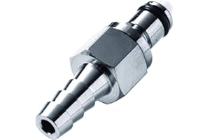COLDER PRODUCTS COMPANY Colder LCD22004 Chrome Plated Brass Tube Fitting, Insert, Shutoff, In-Line, 1/4" Insert x 1/4"Barb