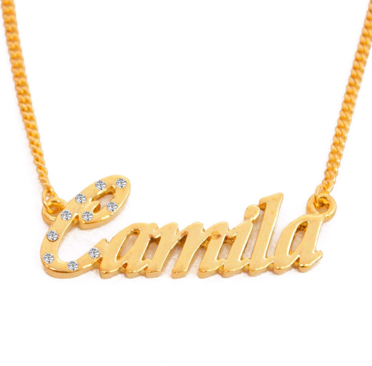 Camila Name Necklace 18K Gold Plated Personalized Dainty