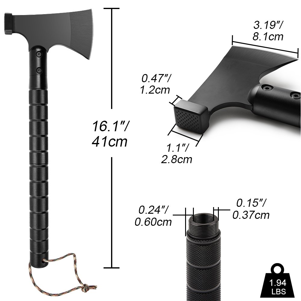 IUNIO Camping Axe Multitool Hatchet Survival Kit Tactical Tomahawk