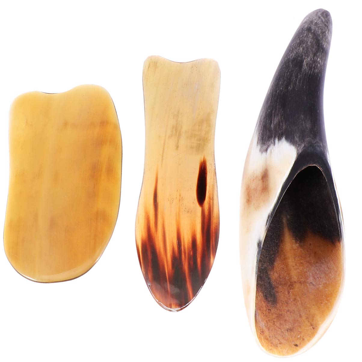 Milisten 3pcs Ox Horn Scraping Rods for Massage Lightweight and Durable Gua Sha Tools Natural Material for Comfortable Skin Treatment