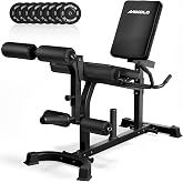 Mikolo Leg Extension and Curl Machine, Adjustable Leg Curl Machine, Seated Leg Extension and Lying Curl Machine for Home Gym, Leg Workout Equipment with Triple Loading System