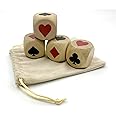 UAYBABU Wooden Euchre Trump Marker Dice Set - Large 1.57" (4cm) Clear Printed Euchre Cube, Trump Poker Game Kit, for Euchre Players & Card Game Lovers
