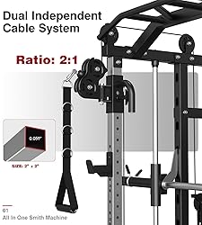 DONOW Smith Machine with Weight Stacks Power Cage