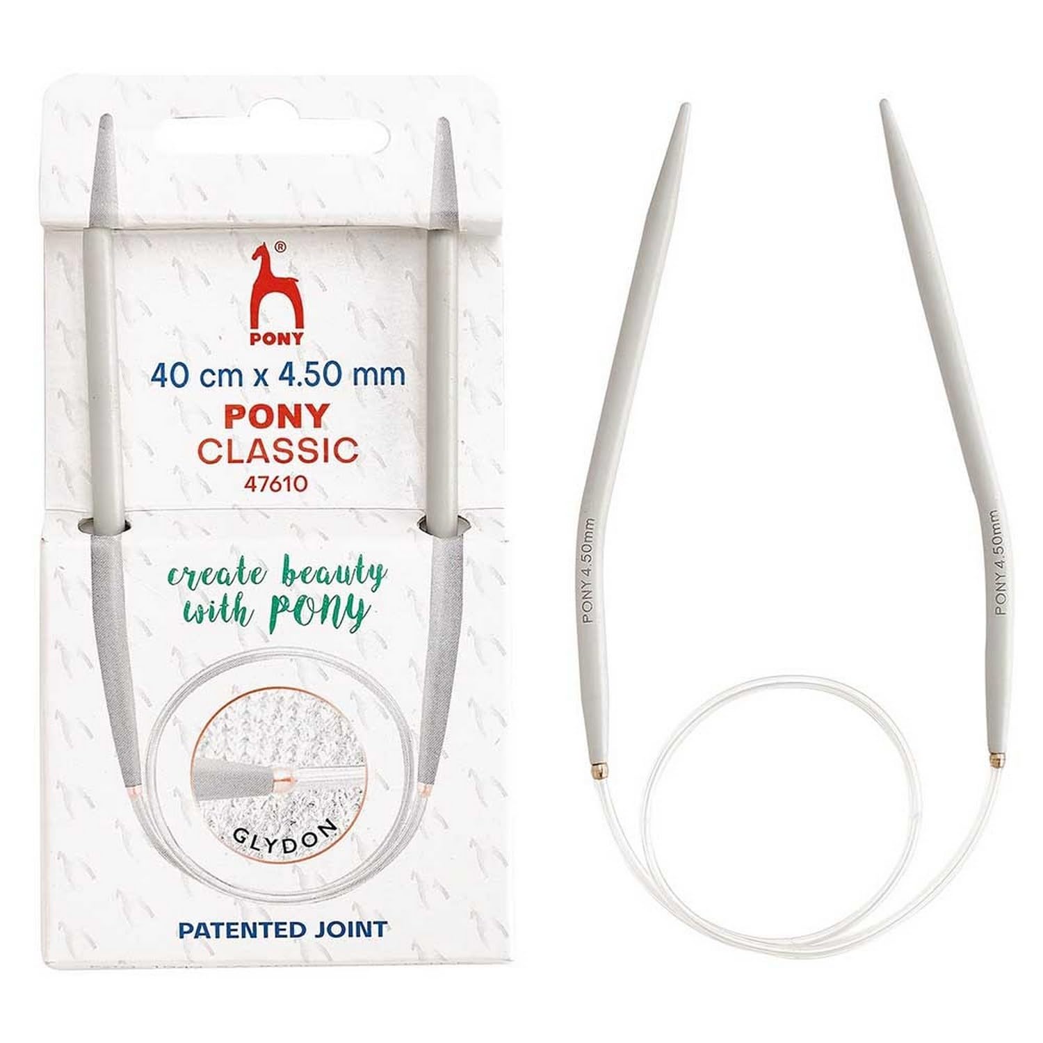 Pony Classic Circular Knitting Needles, Aluminium, 40cm x 4.50mm - 1 Piece