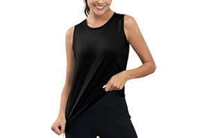 KevaMolly Workout Tank Tops for Women UPF50+ Breathable Athletic Running Shirts Sleeveless Tank Yoga Tops with Slit