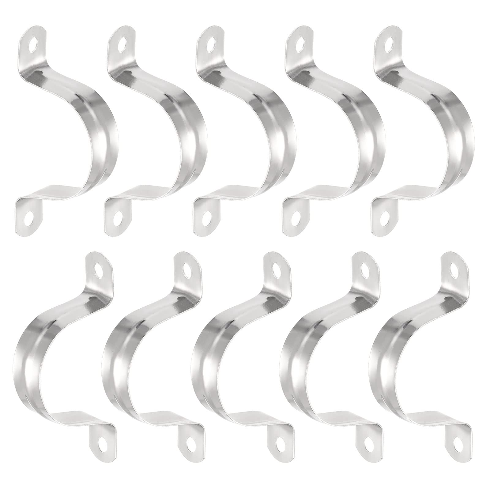 DTGN 18mm(W) Two Hole Strap - 25Pack - Good for Industrial 36mm Dia Pipe Fixing - 201 Stainless Steel Rigid Pipe Strap Clamp - Silver Tone