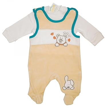 Baby Nicki Strampler 2 teilig mit Shirt (Langarmshirt) Mädchen, Jungen, Unisex | Pink, Blau, Beige
