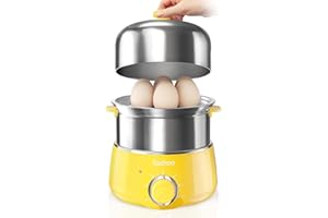 Hard Boiled Egg Cooker - CACHOO 14-Egg Rapid Stainless Steel Egg Boiler with 30-Min Timer & Auto Shut Off, Compact Electric V