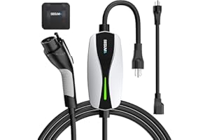 Level 1/2 EV Charger, 16Amp Electric Car Charger 25FT Cable with NEMA 6-20 Plug and NEMA 5-15 Adapter, Home Mobile EV Chargin