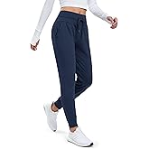 MAGCOMSEN Women's Fleece Lined Joggers High Waisted Water Resistant Thermal Winter Hiking Running Sweatpants with Pockets