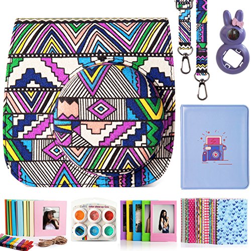 CAIUL 7 in 1 Fujifilm Instax Mini 8 8+ 9 Camera Accessories Bundles Kit - Geometric