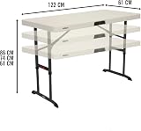 LIFETIME 80522 4 ft Commercial Adjustable Folding Table 48" x 24" Almond view 2
