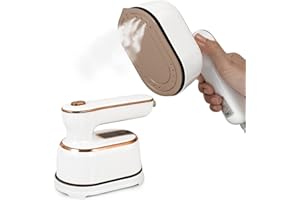 WVIOUOPU Mini Steam Iron for Clothes - Portable Compact Travel Size Steamer of 180° Rotatable Micro Steam Iron Small Handheldfor Dry & Wet Ironing Home Travel College - White