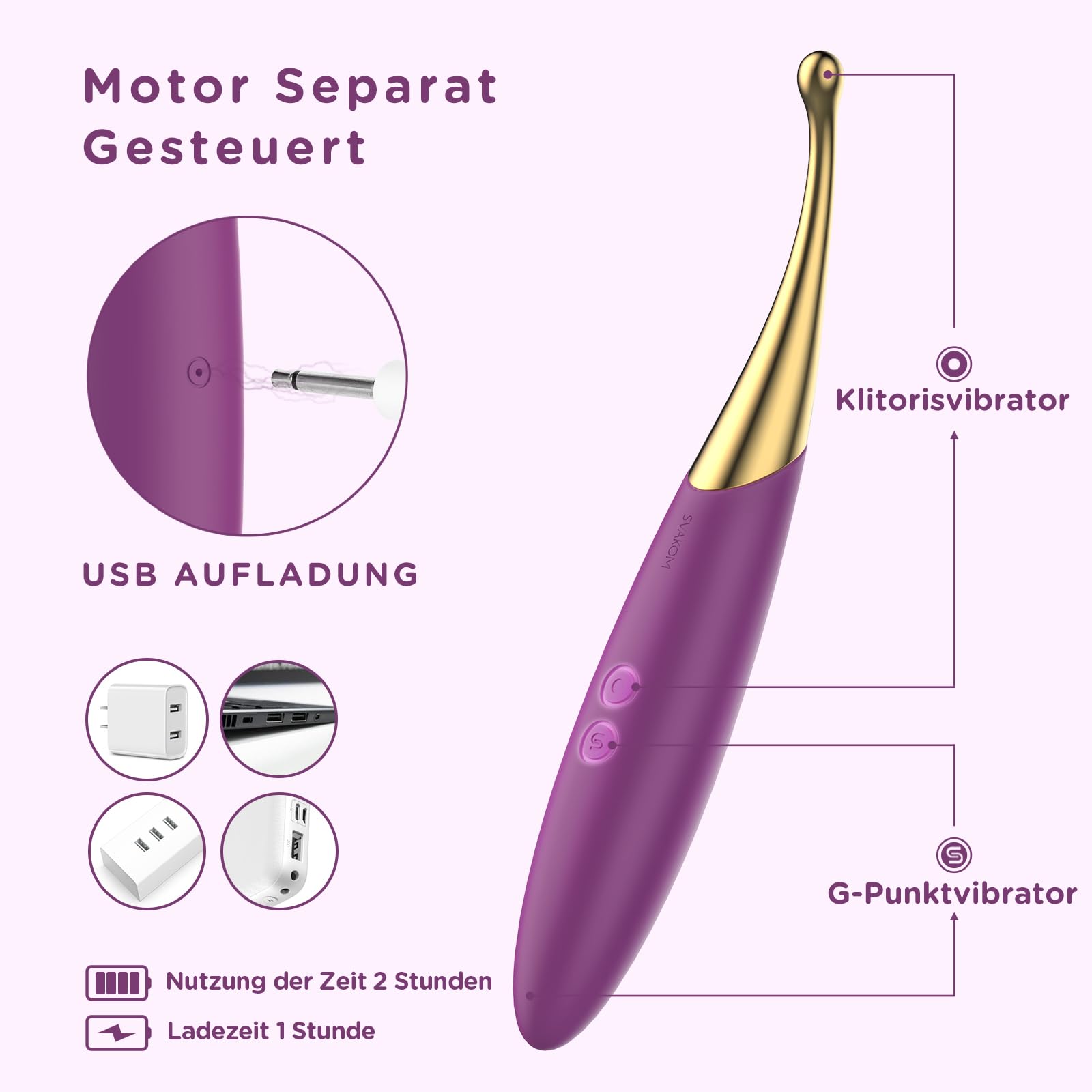 SVAKOM 2 in 1 Sex Spielzeug für die Frau Paare für G-punkt Klitoris,Vibration für Frauen Dildo Sex Toys,25 Vibrationmodi Sex Spielzeug Vibrator,Vibratorensets für Frauen Dildos Sexspielzeug Vibratoren