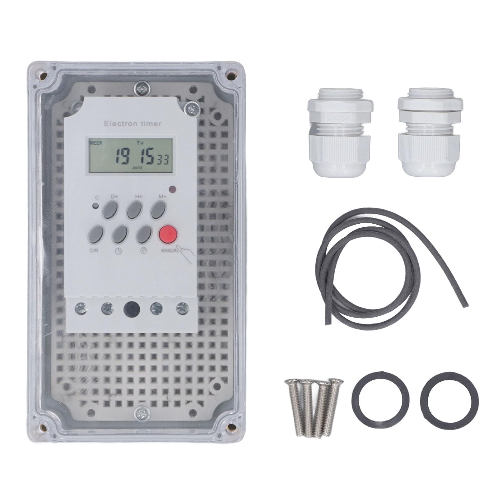 Prevessel Pool Pump Timer, Digital Timer Box, Programmable Time Control Switch