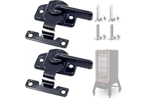 GIPOBUY 2 PCS Smoker Door Latch Kit for 1077 PBV4PS2, Pit Boss Pro Series II 4-Series Vertical Wood Pellet Smoker, Replacement Parts for Most of Cuisinart Masterbuilt Smoker Door Latch + 8pcs Screws